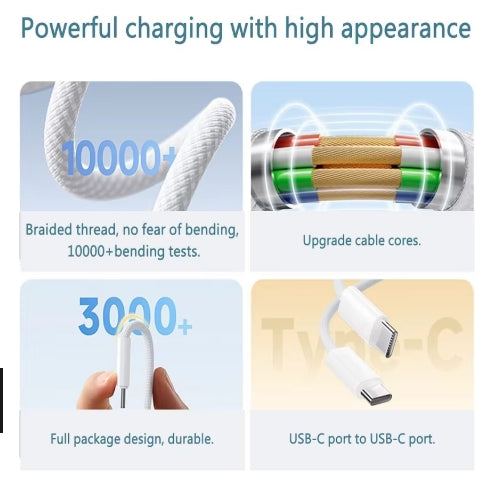 1pcs-5pcs 60W PD USB-C to USB C Fast Charger Cable For Apple iPhone 17 Pro Max 16 15 Plus 14 13 12 11 X XS Type C Quick Charging